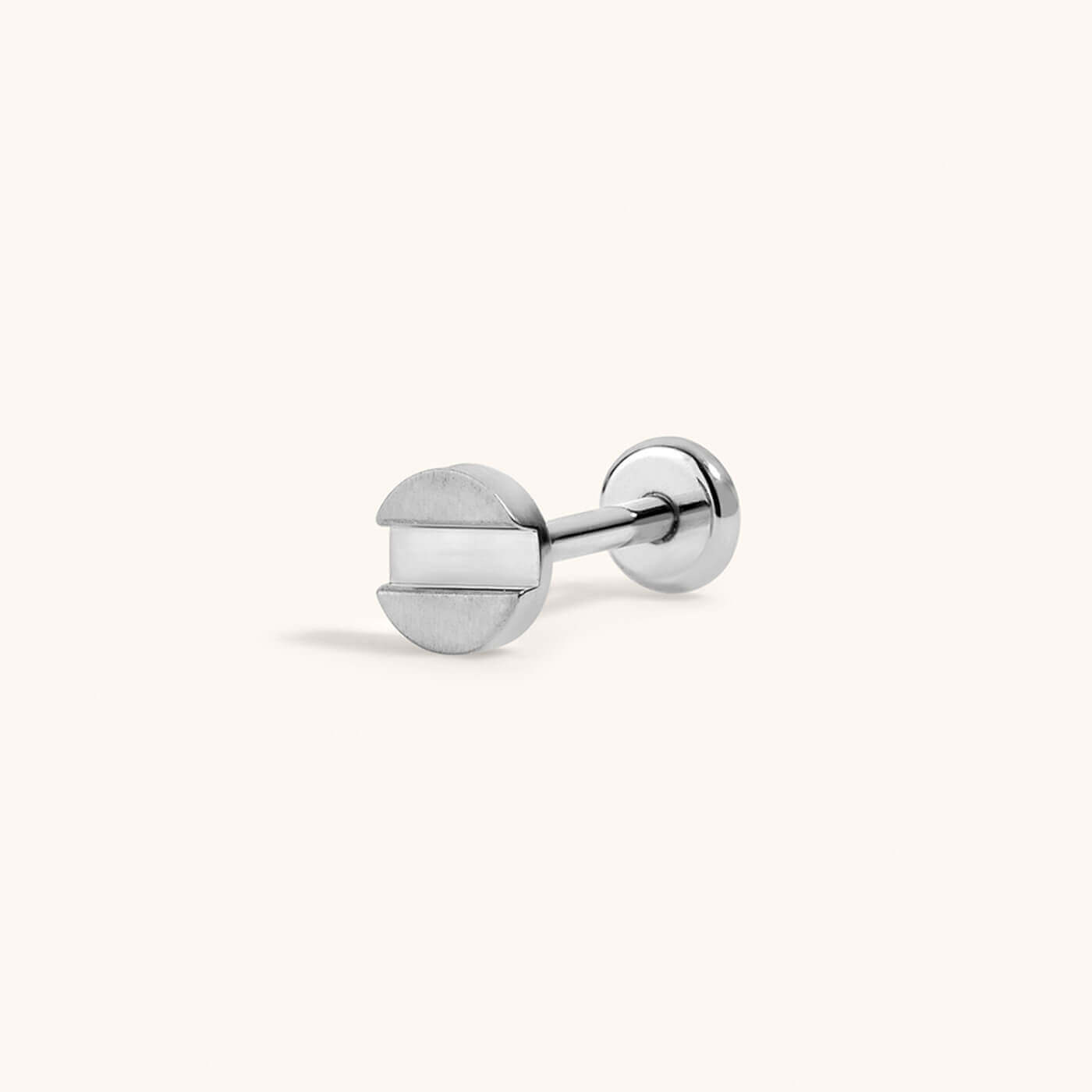 Bolt Push Pin Flat Back Earring (Titanium - Silver)
