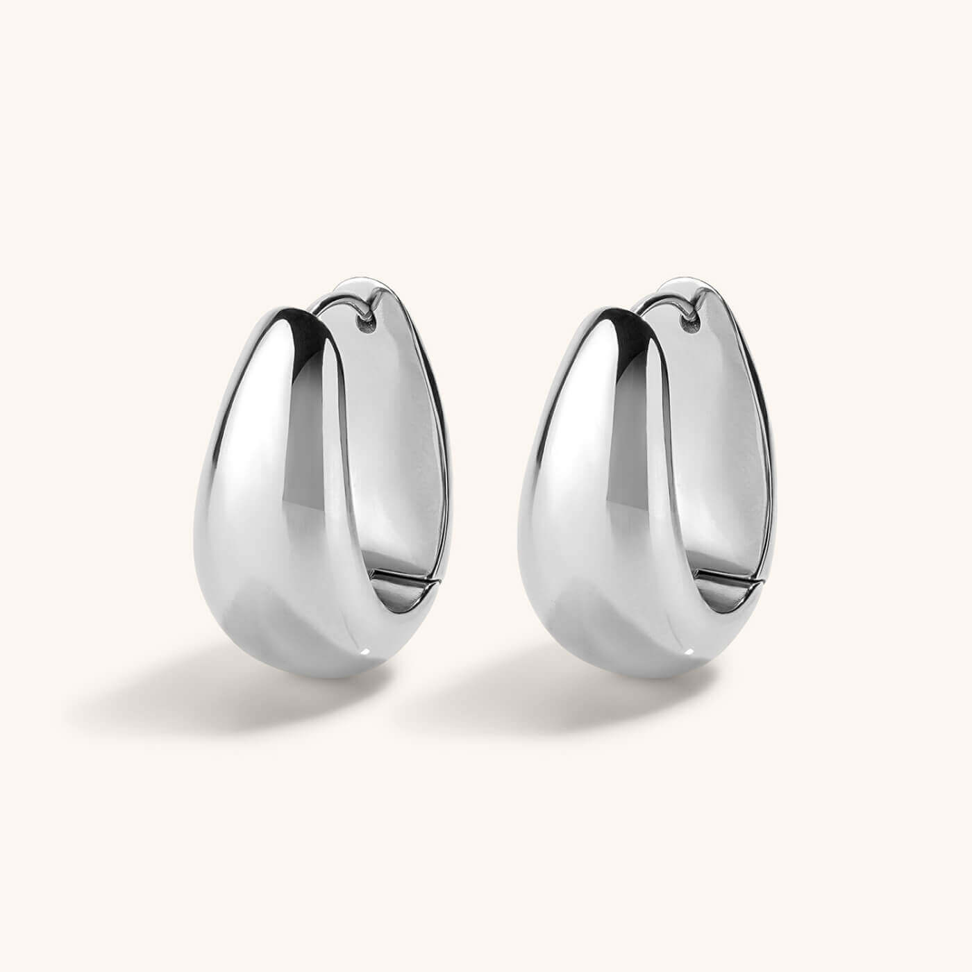 Dewdrop Hoops in Titanium - Silver