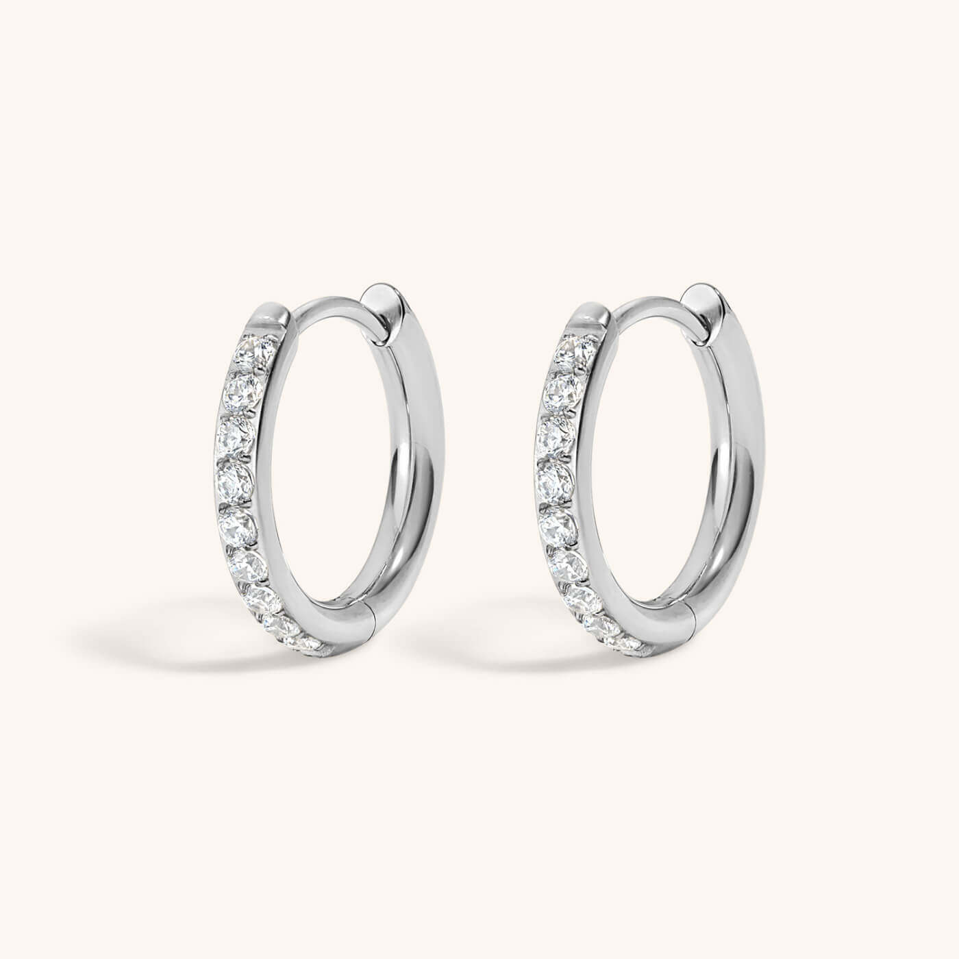 Eternity Hoop Earrings in Titanium (Silver)