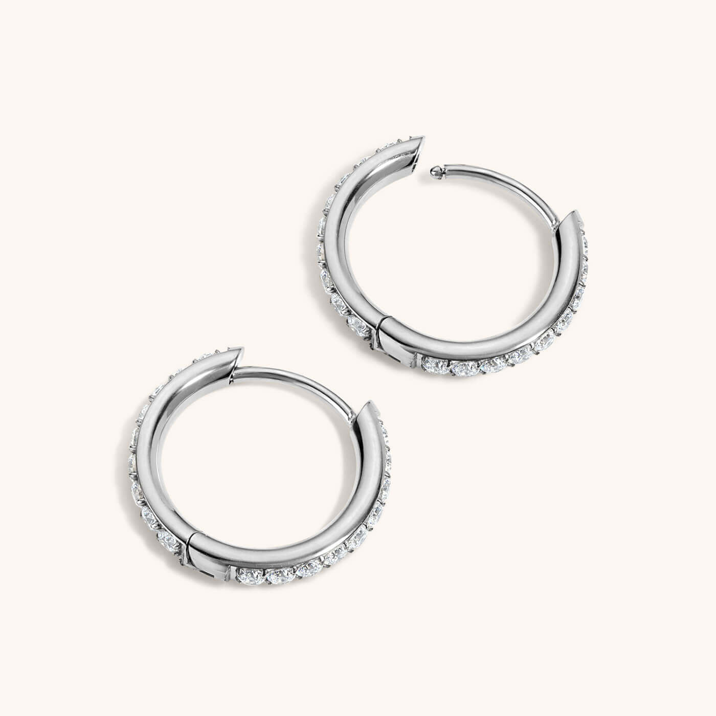 Eternity Hoop Earrings in Titanium (Silver)