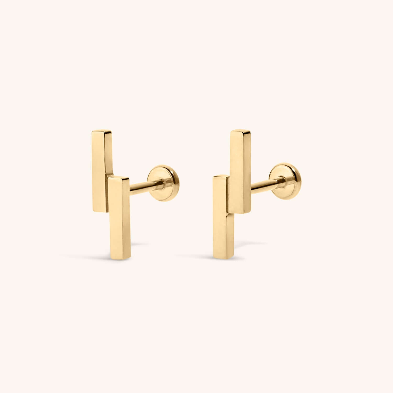 Lightning Bar Nap Earrings - Gold