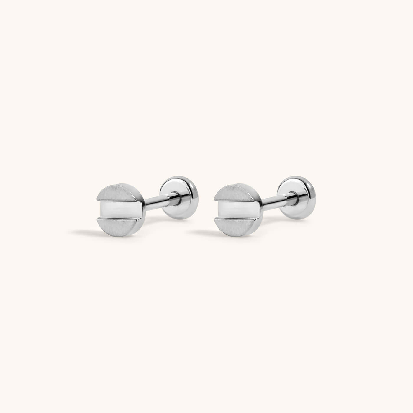 Bolt Nap Earrings in Titanium (Silver)