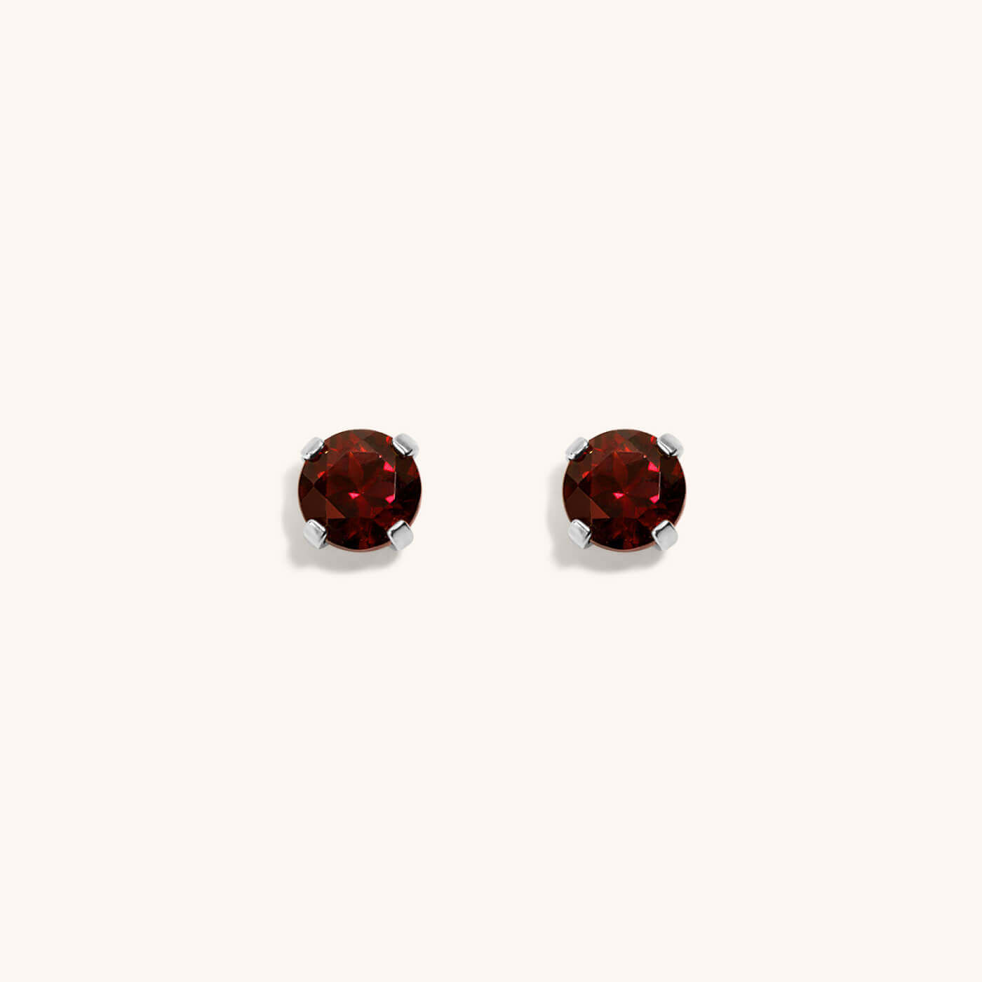 Garnet Nap Earrings (Silver)