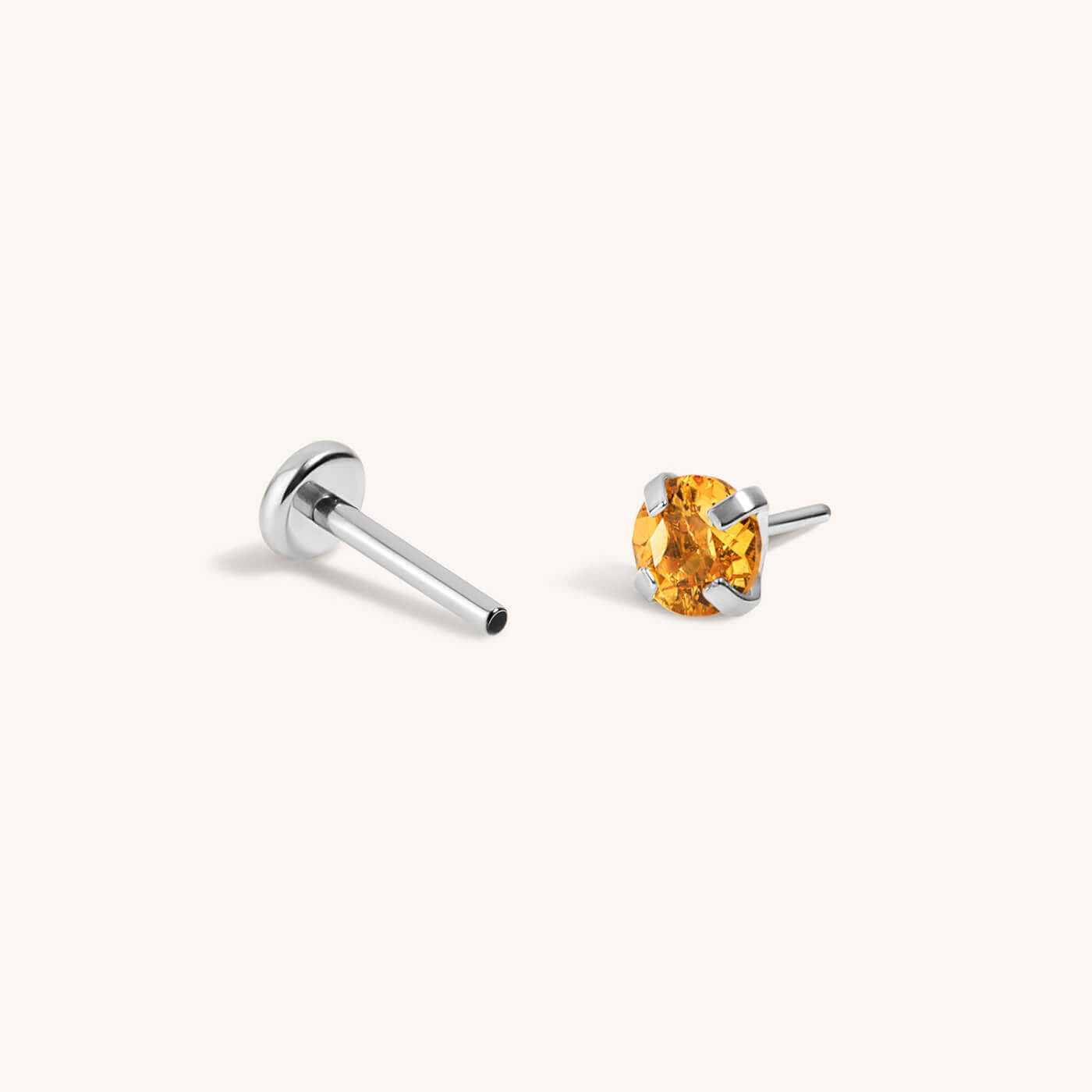 Citrine Nap Earrings (Silver)