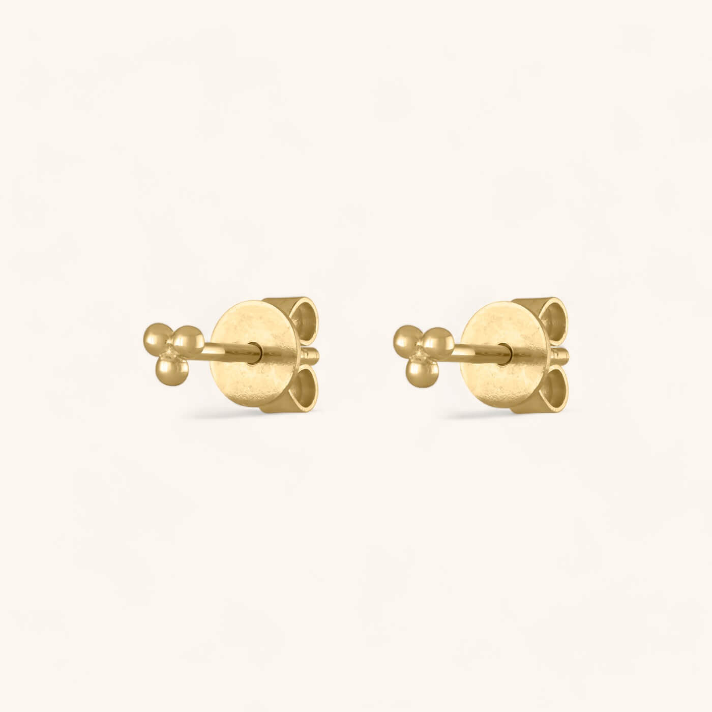 Tiny Trinity Studs in 14k Gold