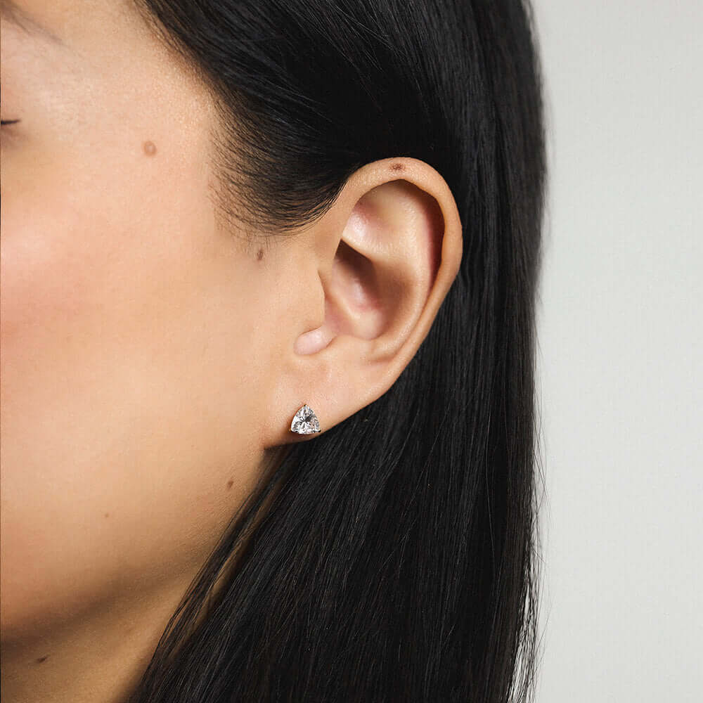 Celestial Crystal Trillion Nap Earrings - Gold - On Model