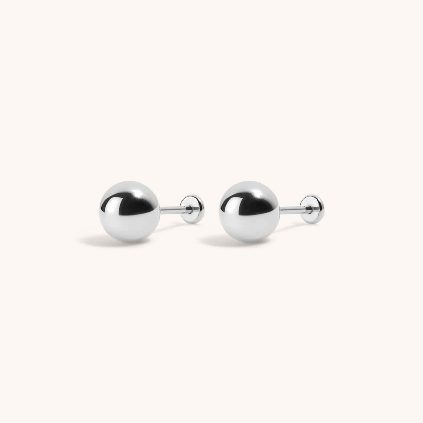 Little Sphere Nap Earrings in Silver (6mm)