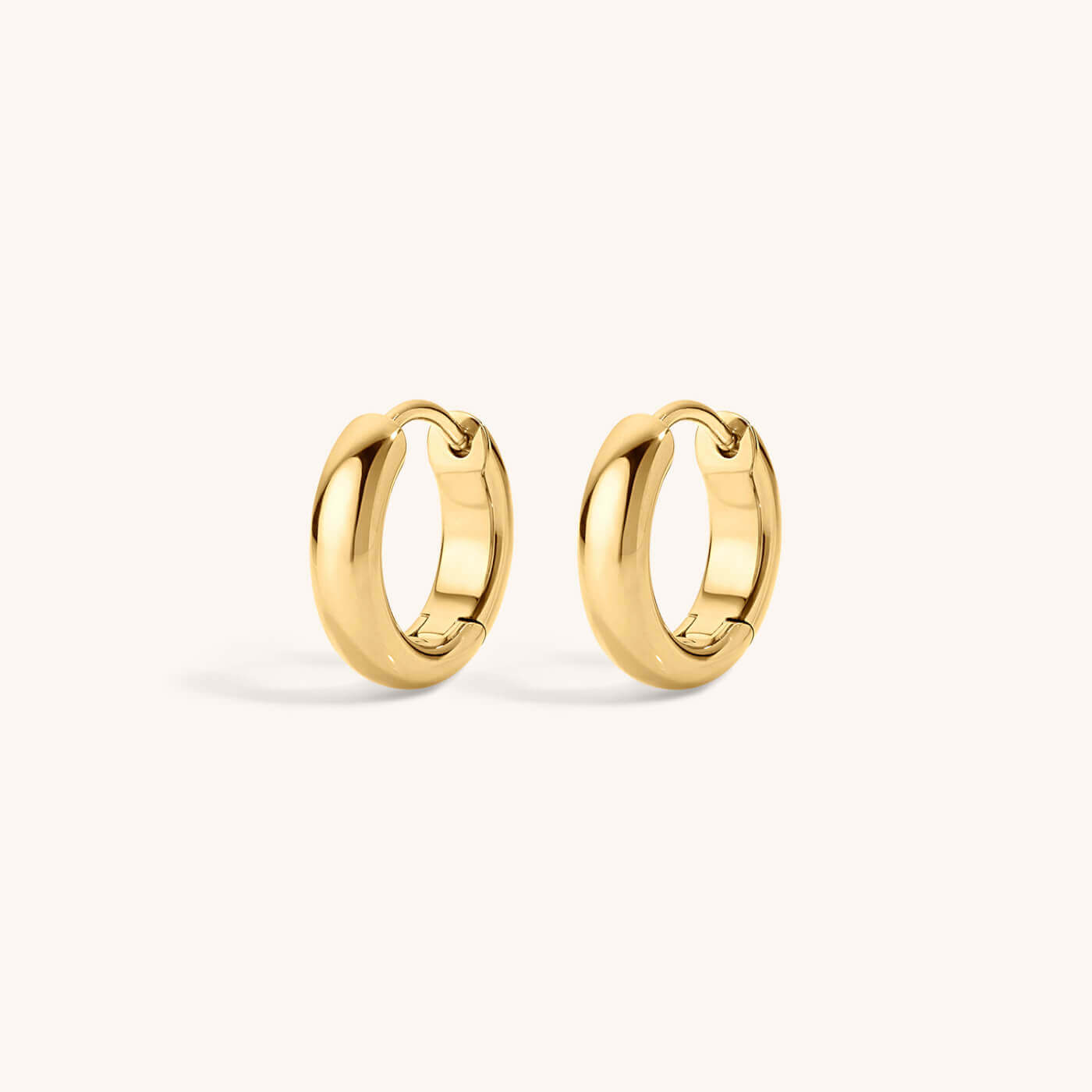 Bold Huggie Hoops in Titanium - Gold