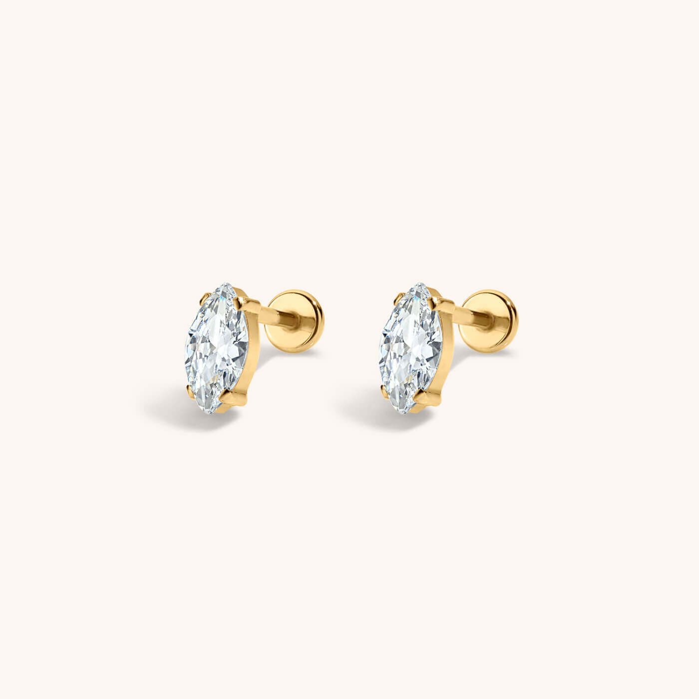 Mini Crystal Marquise Nap Earrings (Gold)