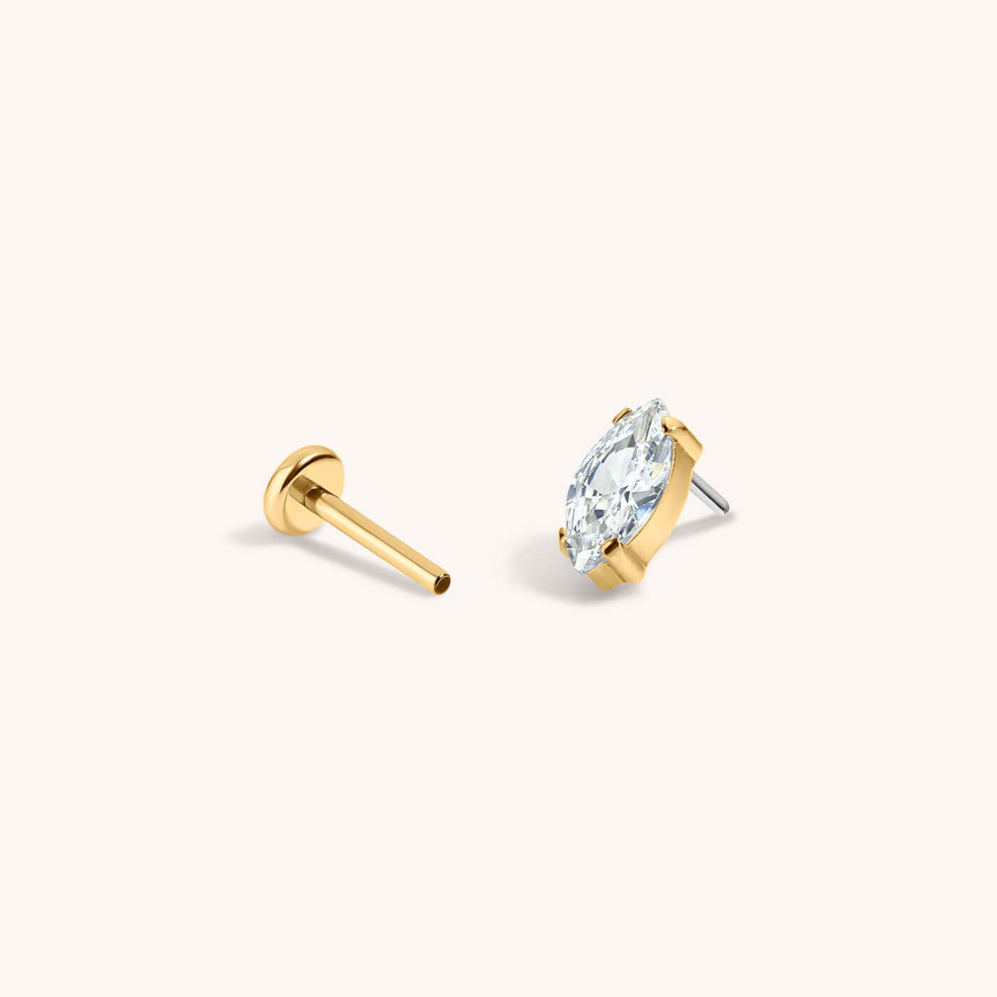 Mini Crystal Marquise Nap Earrings (Gold)
