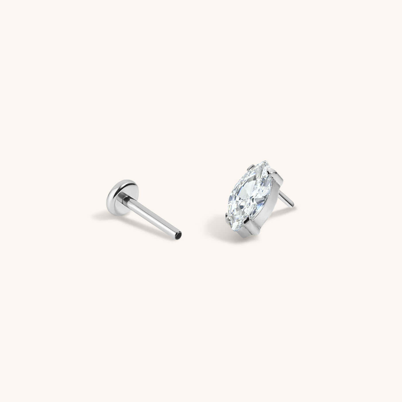 Mini Crystal Marquise Nap Earrings (Silver)