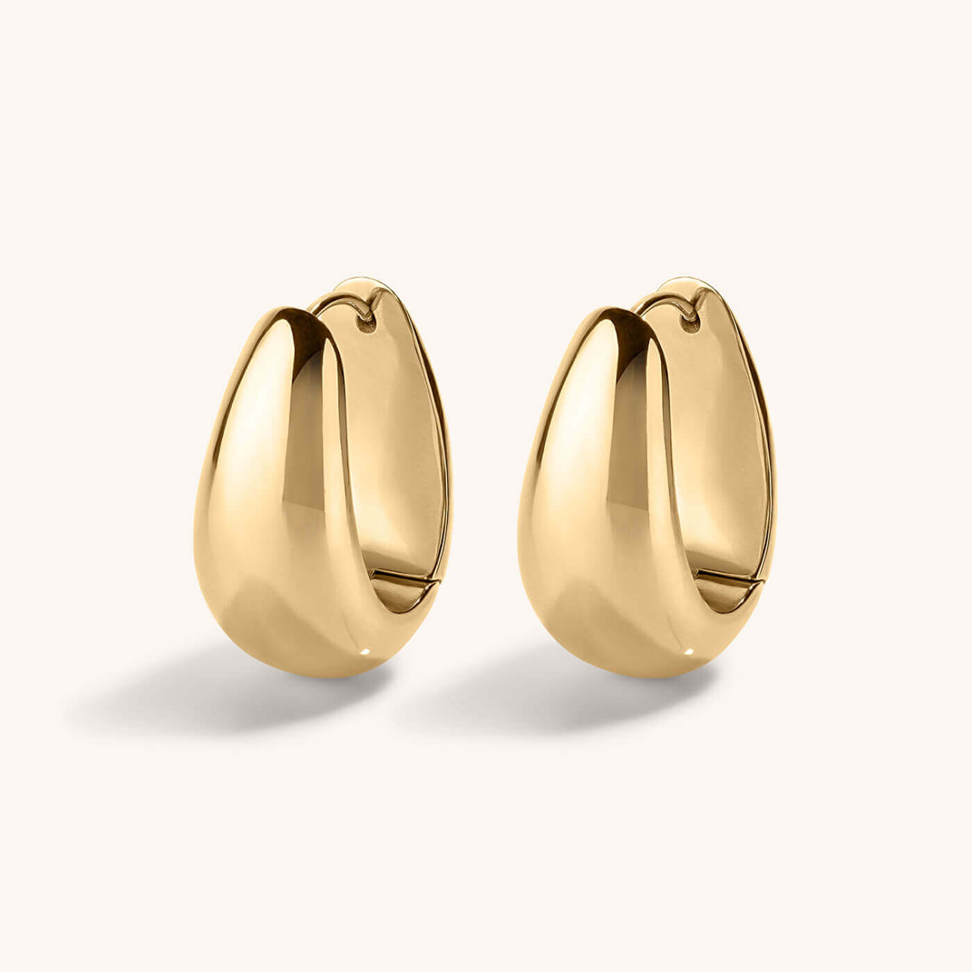 Dewdrop Hoops in Titanium - Gold