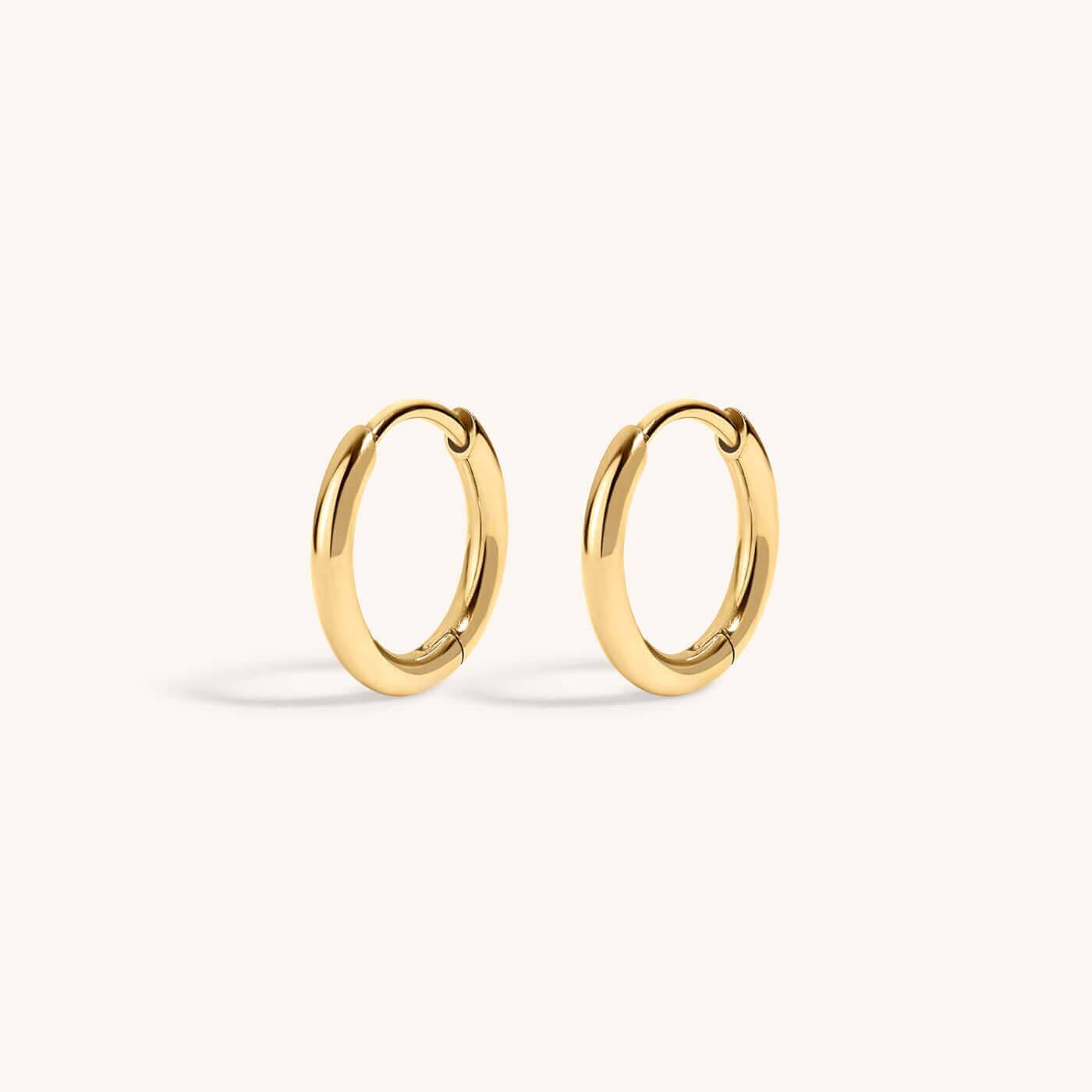Classic Huggie Hoops in Titanium (Gold)