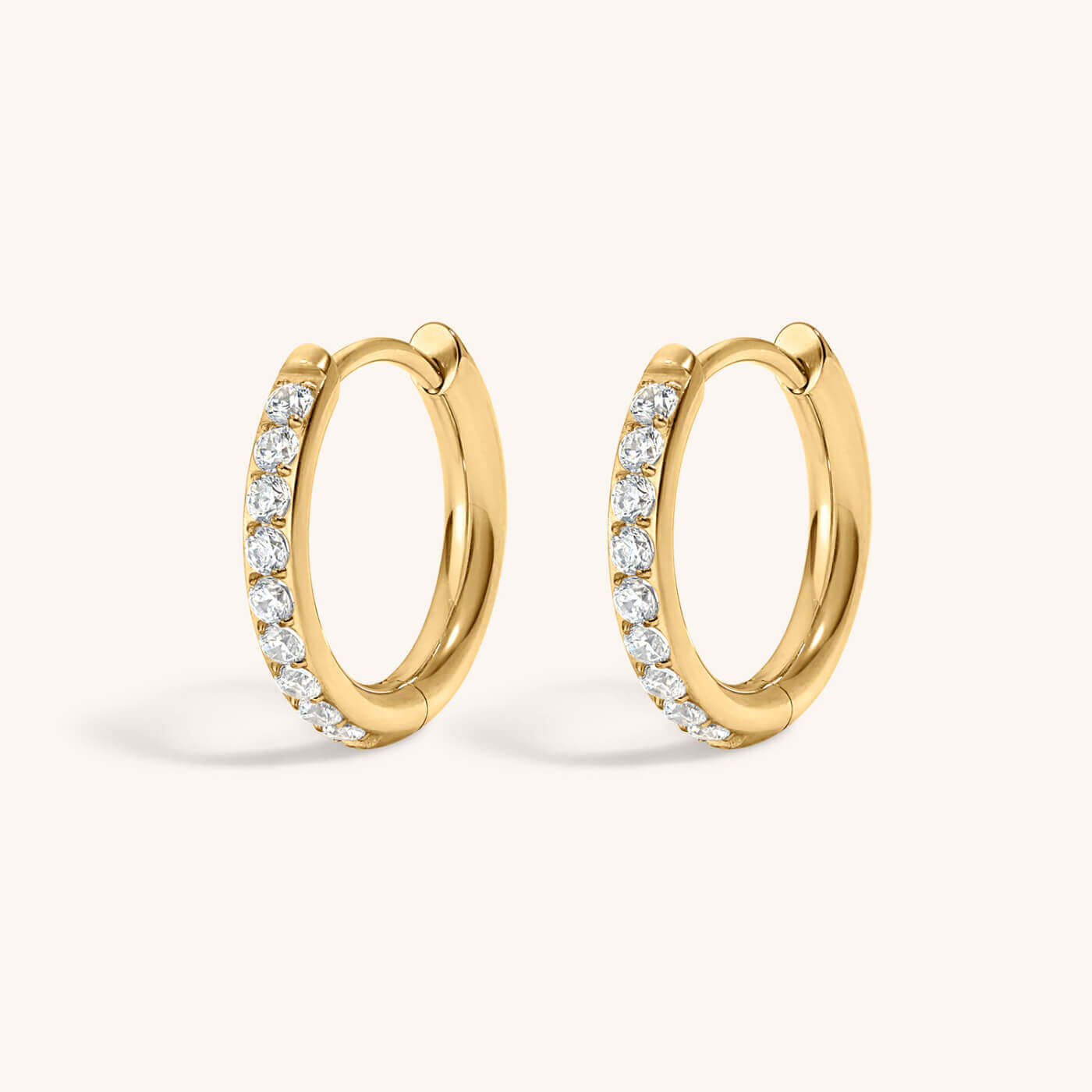 Eternity Hoop Earrings in Titanium (Gold)