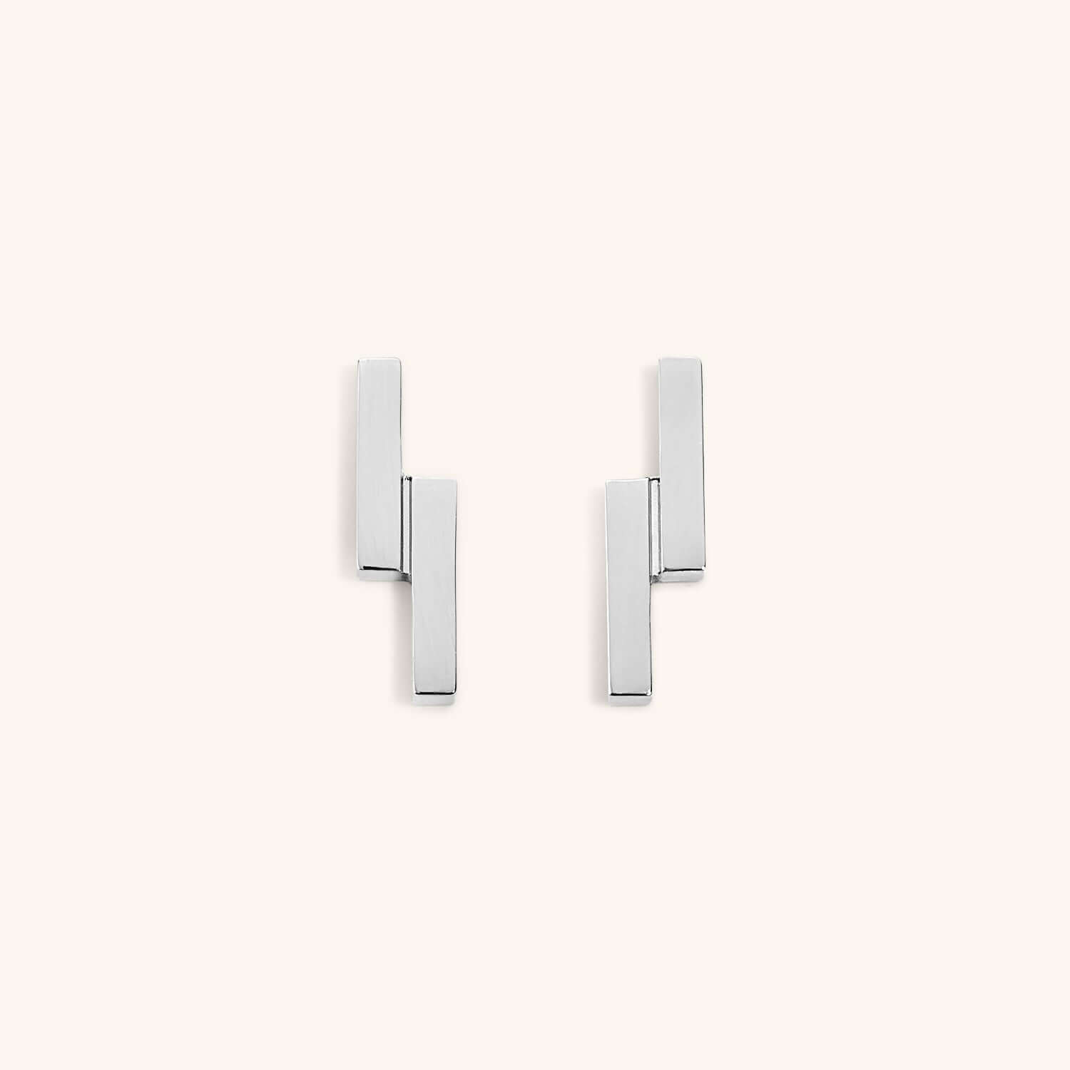 Lightning Bar Nap Earrings - Silver