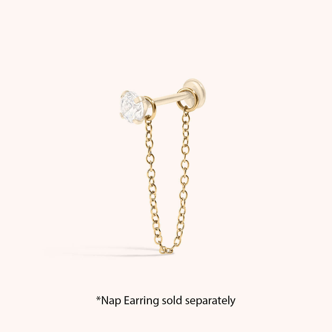 Single Removable Connector Chain on Nap Earring Sold Separately - Gold