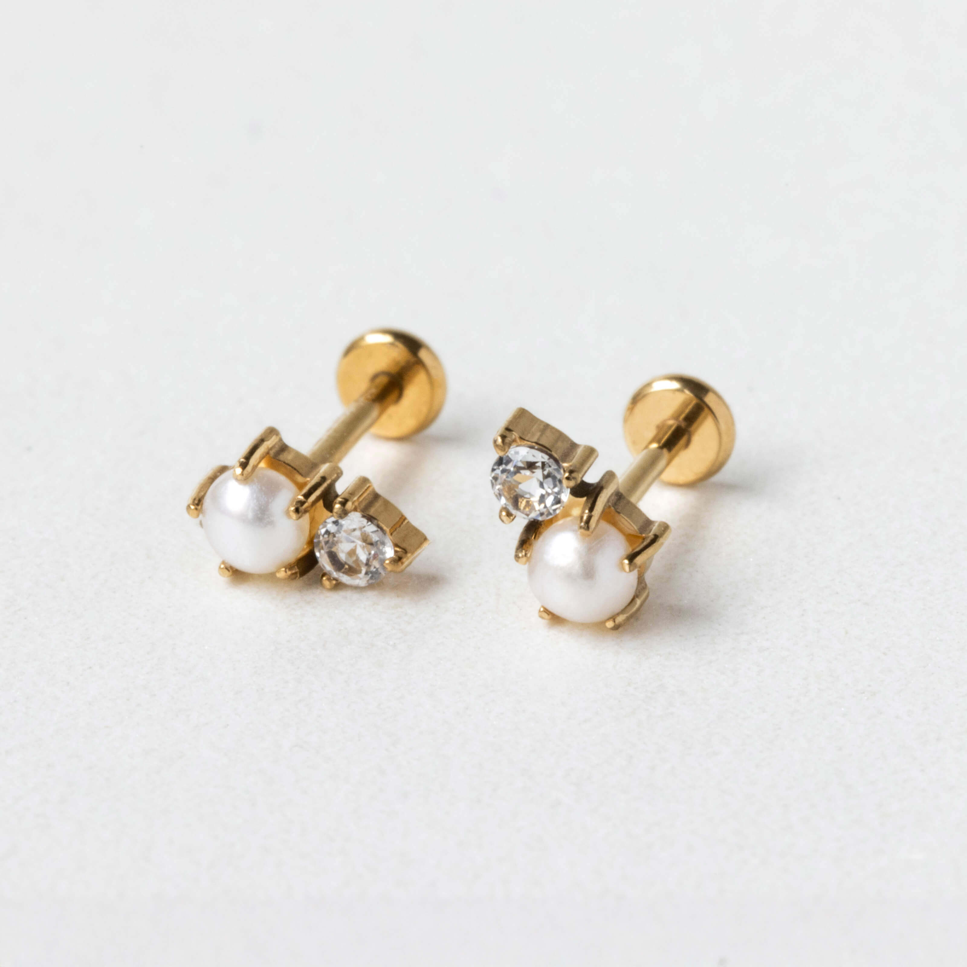 Pearl and White Topaz Nap Earrings