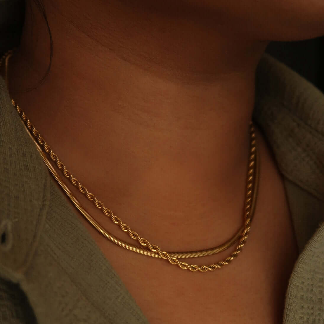 Heirloom Necklace (Gold) on Model