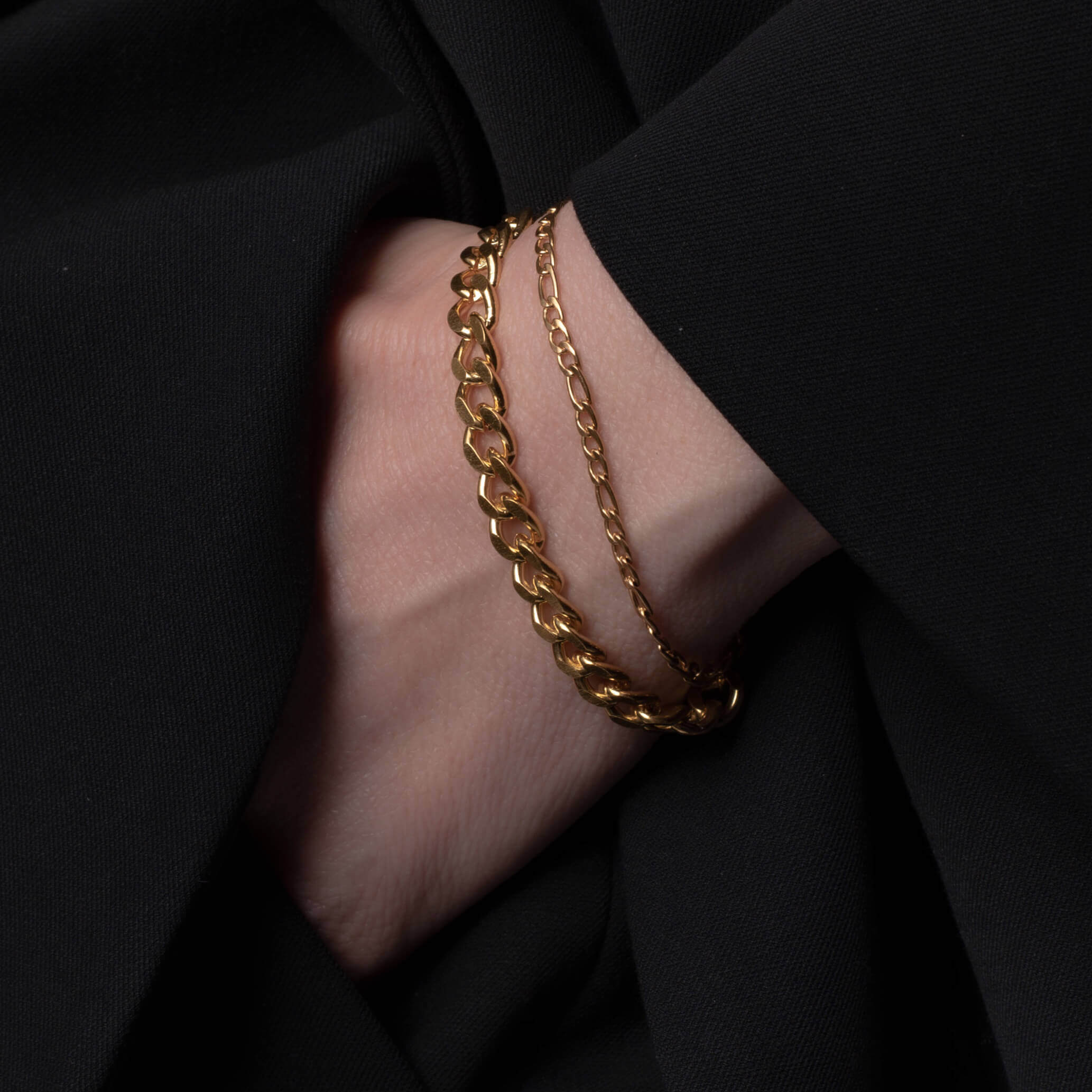 Rebel Bold Bracelet (Gold) on Model