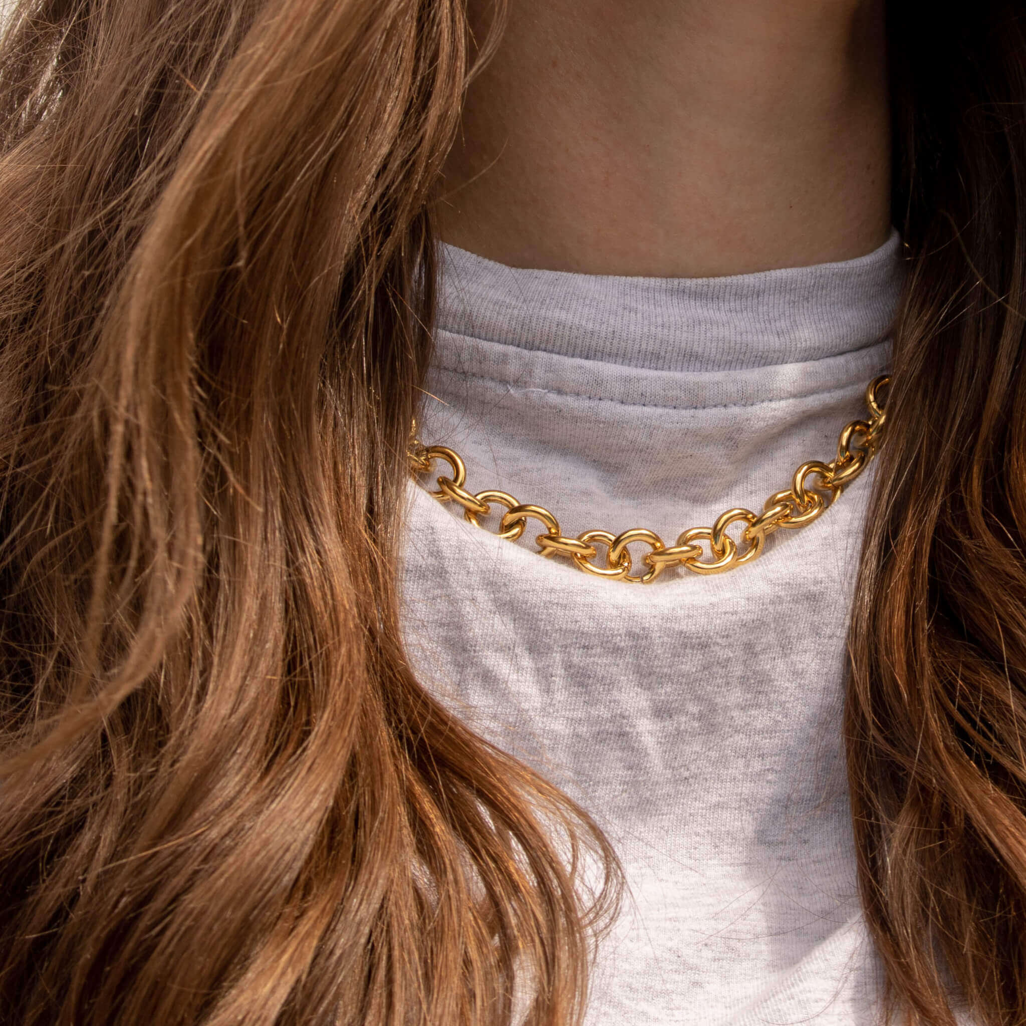 Baby Bubble Necklace (Gold) on model