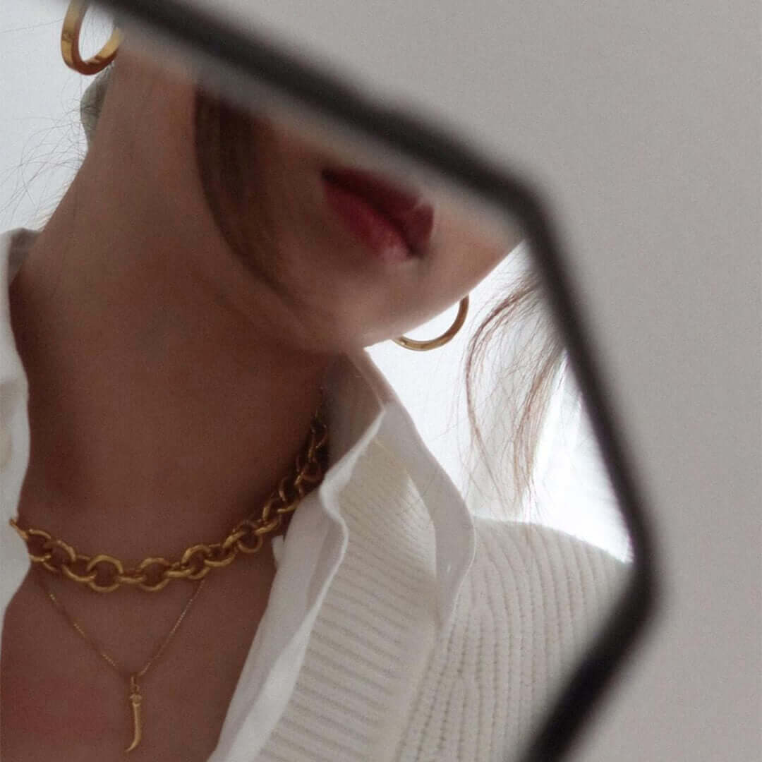 Baby Bubble Necklace (Gold) on model